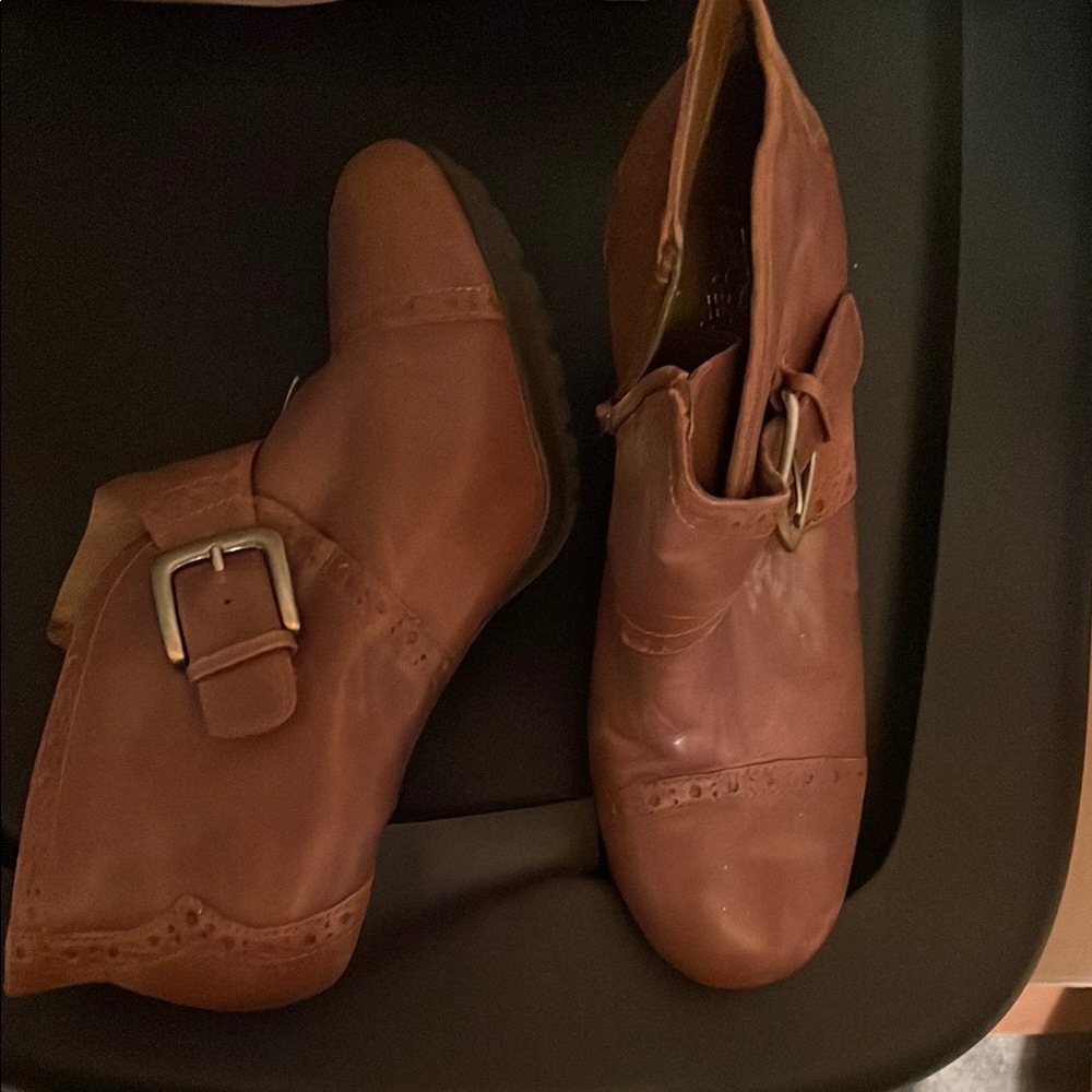 Brown Buckle Ankle Boots Aerosole